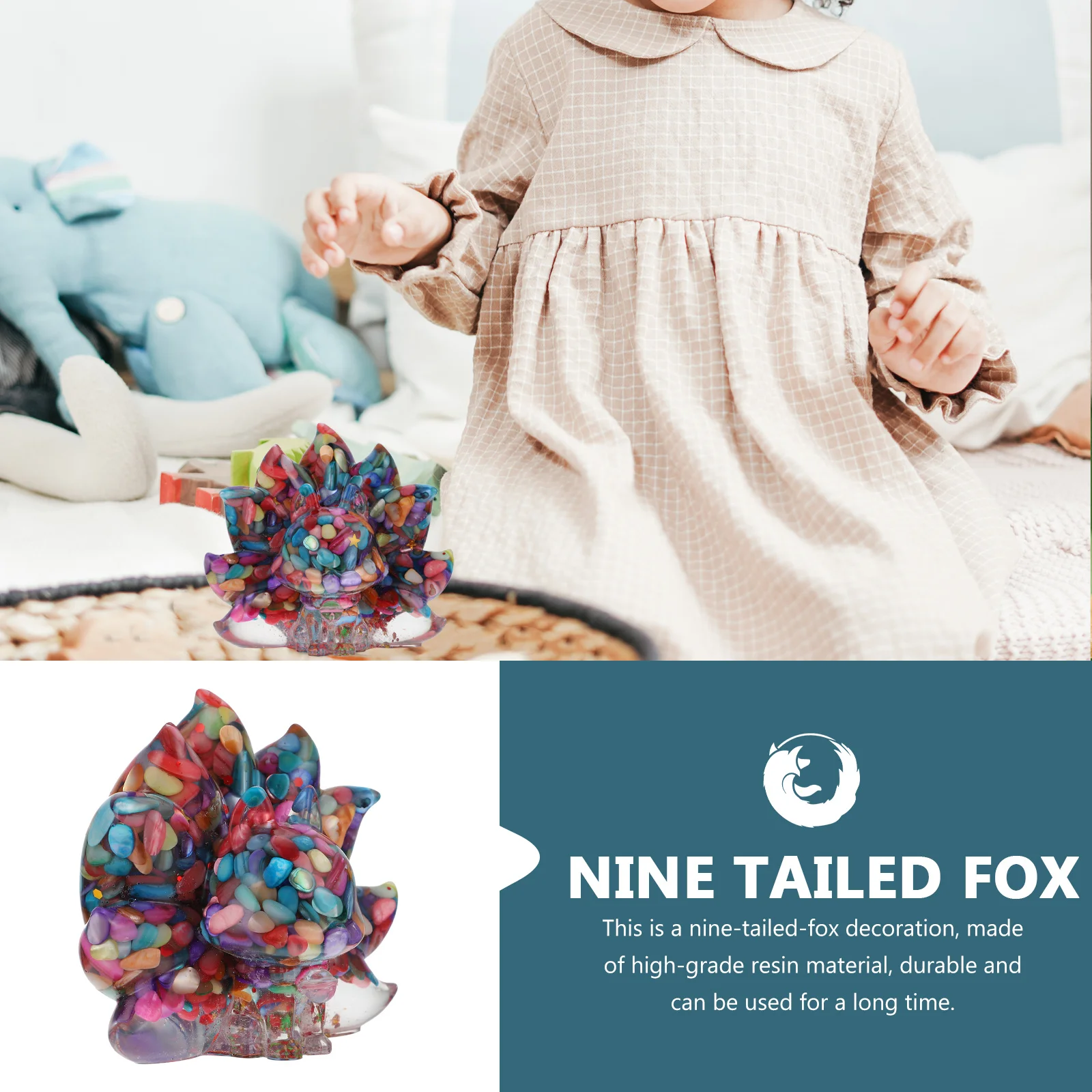 Creative Nine-Tailed-Fox Shape Adornment Resin Craft Decor for Home Office Desktop Blessing Furnishing Foxes Adornment
Creative Nine-Tailed-Fox Shape Adornment Resin Craft Decor for Home Office Desktop Blessing Furnishing Foxes Adornment