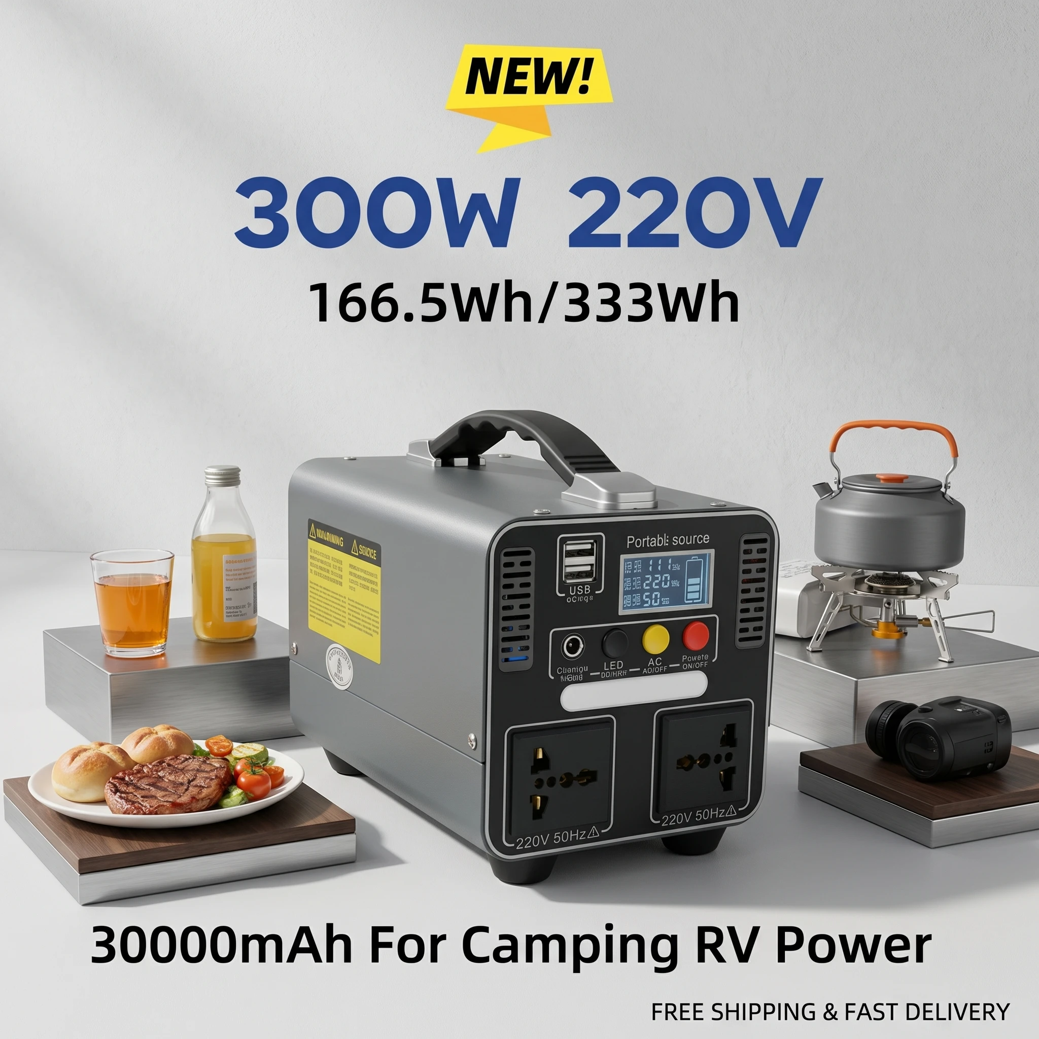 300W Portable Power Station Solar Generator 166.5Wh 333Wh 220V Emergency Backup Battery For Outdoor RV Camping
300W Portable Power Station Solar Generator 166.5Wh 333Wh 220V Emergency Backup Battery For Outdoor RV Camping