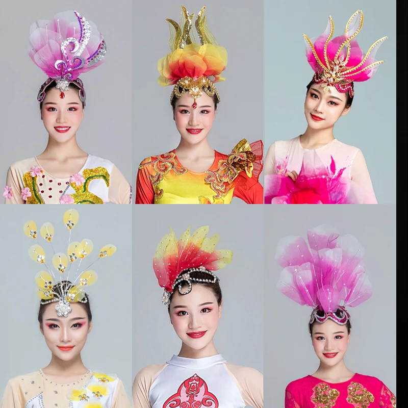 Women Gorgeous Folk Dance Headdress Spanish Flamenco Dance Opening Dance Head Flower Stage Performance Feather Sequins Headpiece
Women Gorgeous Folk Dance Headdress Spanish Flamenco Dance Opening Dance Head Flower Stage Performance Feather Sequins Headpiece