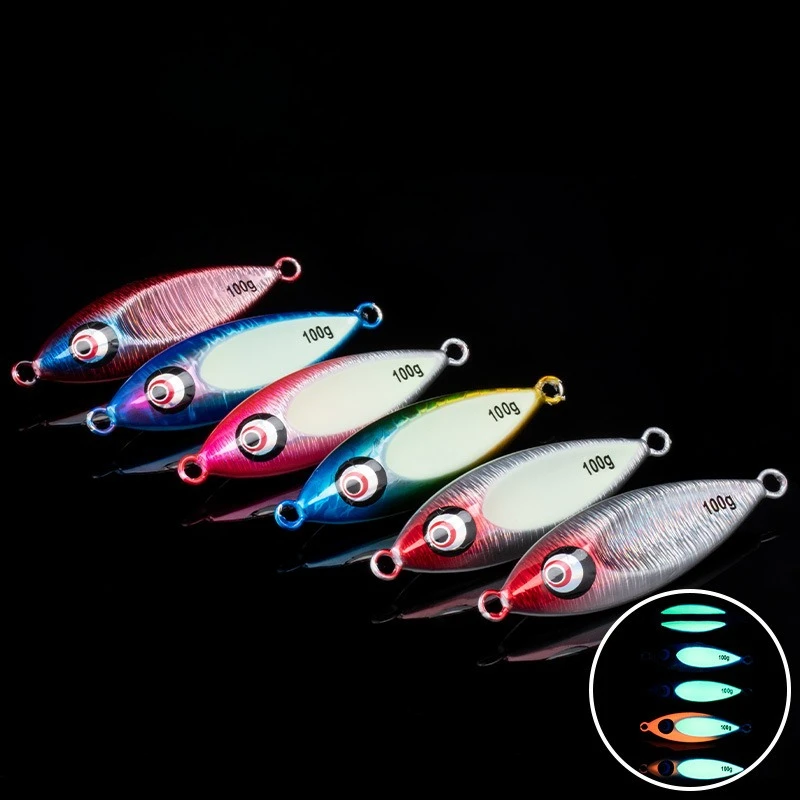 Sea Fishing 80g100gUV Night Light Long-range Projection Small Iron Plate Metal Jigs Rockfishing Big Bait Lure Bass Fishing Lure
Sea Fishing 80g100gUV Night Light Long-range Projection Small Iron Plate Metal Jigs Rockfishing Big Bait Lure Bass Fishing Lure