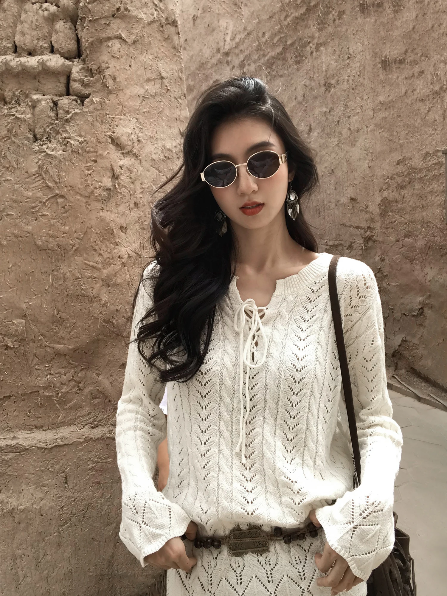 Soft round Ne Hollow out Knitwear Long Sve Women's Loose Top Casual Sle Cotton Acrylic Wool Blend Comfortable Sweatirt
Soft round Ne Hollow out Knitwear Long Sve Women's Loose Top Casual Sle Cotton Acrylic Wool Blend Comfortable Sweatirt