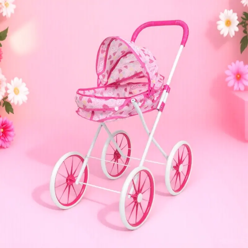 Pink Baby Umbrella Stroller Large Foldable Design Realistic Pretend Play Set for Toddlers with Accessories Promotes Parent-Child
Pink Baby Umbrella Stroller Large Foldable Design Realistic Pretend Play Set for Toddlers with Accessories Promotes Parent-Child