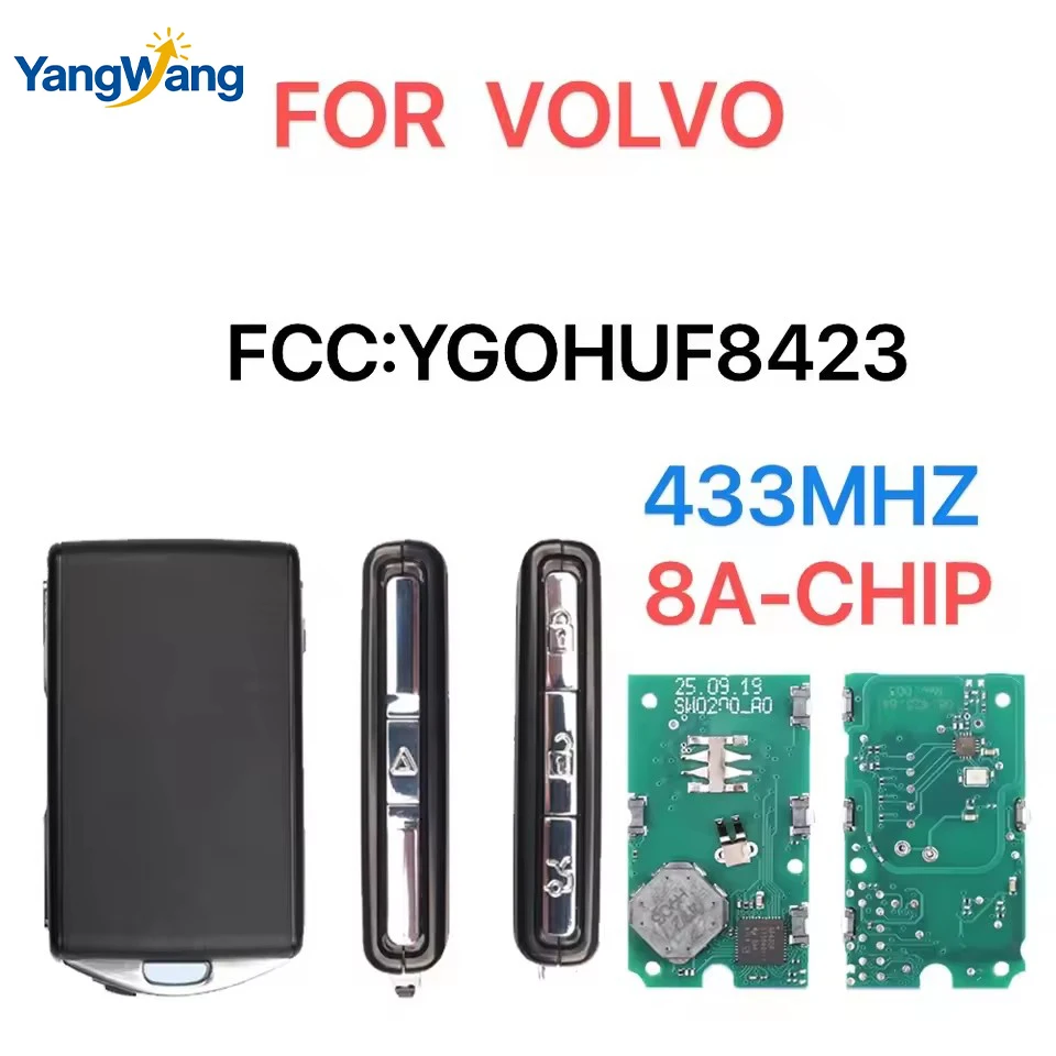 YangWang Car Remote Key For Volvo S40 S60 S90 XC40 XC60 XC90 FCC:YGOHUF8423 433MHZ ID:8A-CHIP. Keyless Go
YangWang Car Remote Key For Volvo S40 S60 S90 XC40 XC60 XC90 FCC:YGOHUF8423 433MHZ ID:8A-CHIP. Keyless Go