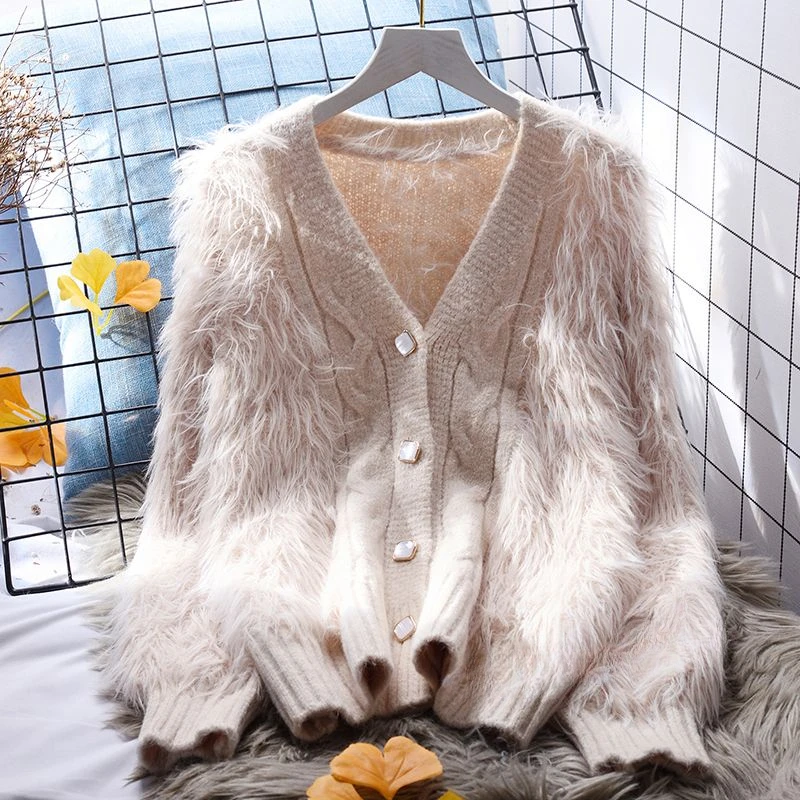 V-neck Korean Women's Winter Knitted Jacket Cardigan Autumn Sweater with Long Sleeve Knitwear Female Knitting Coat Tops E37
V-neck Korean Women's Winter Knitted Jacket Cardigan Autumn Sweater with Long Sleeve Knitwear Female Knitting Coat Tops E37