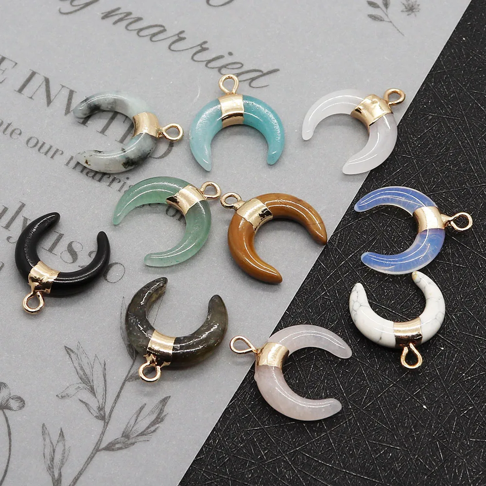 15x18mm Natural Stone Electroplated Necklace Pendant Crescent Shaped Jewelry Accessory Pendant for Making Necklaces and Bracelet
15x18mm Natural Stone Electroplated Necklace Pendant Crescent Shaped Jewelry Accessory Pendant for Making Necklaces and Bracelet