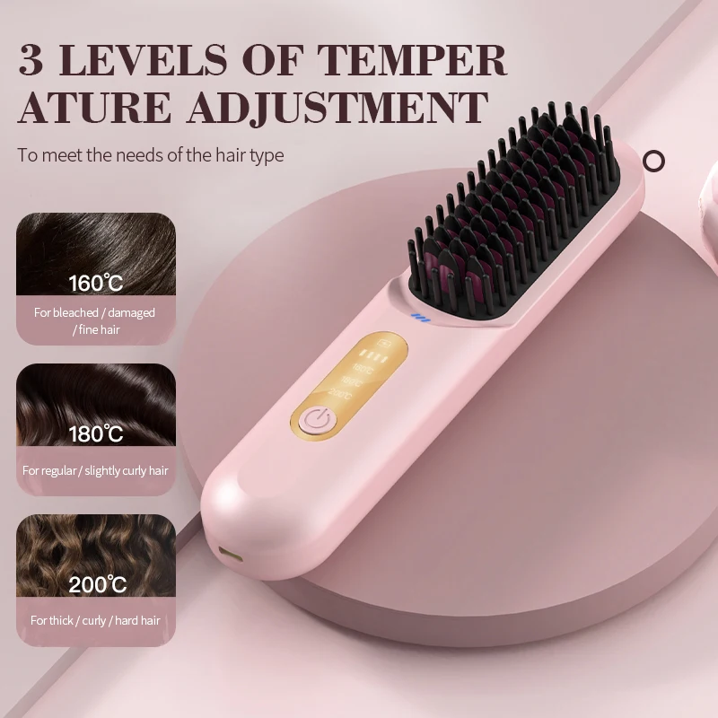 Thermostatic Hair Straightener Comb 3 Levels of Temper Ature Adjustment Quick Heat Straightening Brush
Thermostatic Hair Straightener Comb 3 Levels of Temper Ature Adjustment Quick Heat Straightening Brush