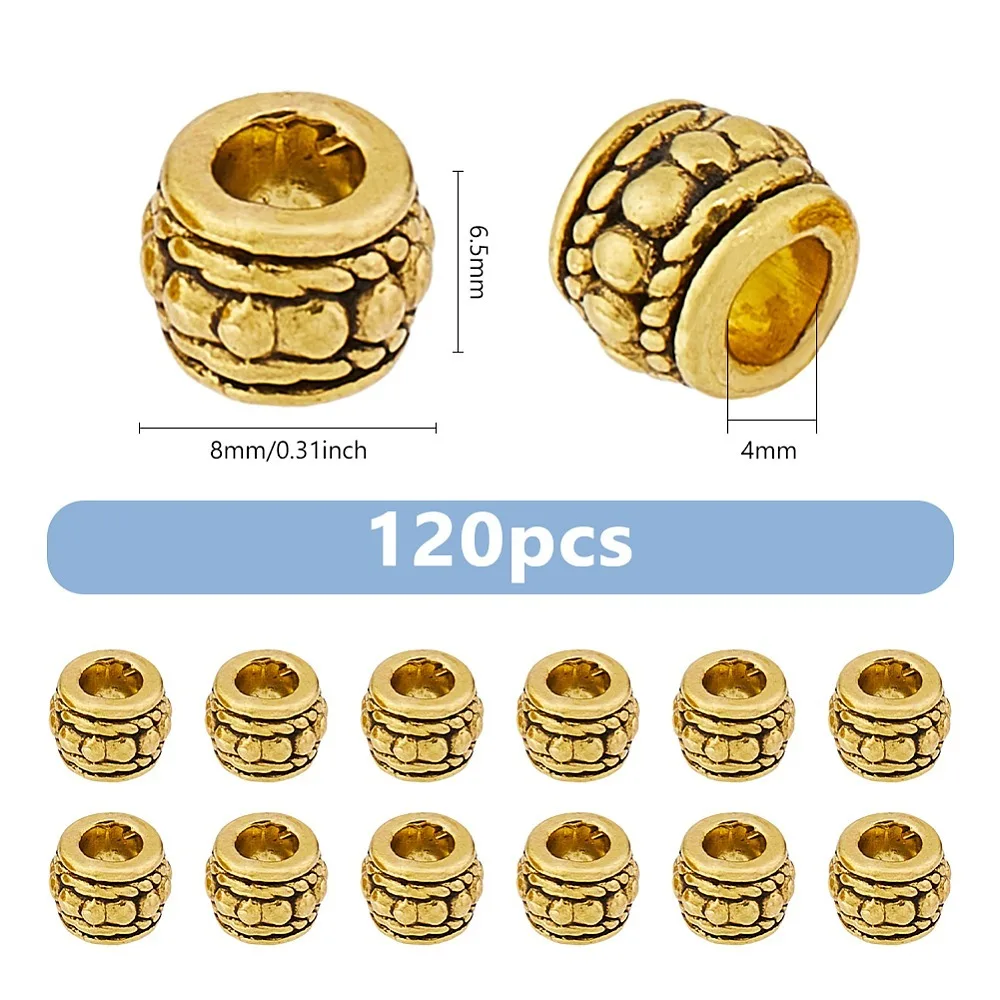 120Pcs Style Alloy Beads Cadmium Free Lead Free Column Golden 8x6.5mm Hole: 4mm
120Pcs Style Alloy Beads Cadmium Free Lead Free Column Golden 8x6.5mm Hole: 4mm