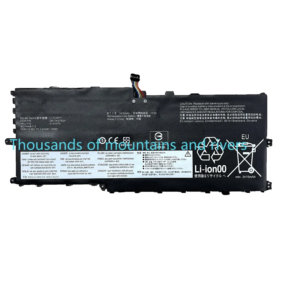 L17M4P71 L17C4P71 Battery For Lenovo ThinkPad X1 Yoga 3rd Gen 2018 Series L17M4P73 SB10K97638 01AV499 01AV474 54WH
L17M4P71 L17C4P71 Battery For Lenovo ThinkPad X1 Yoga 3rd Gen 2018 Series L17M4P73 SB10K97638 01AV499 01AV474 54WH
