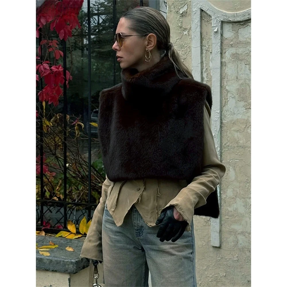 Artificial Fur Vest High Collar Mink Women's Vest Jaet ort Sle No Sve Fake Fur Coat for Autumn Season Ladies
Artificial Fur Vest High Collar Mink Women's Vest Jaet ort Sle No Sve Fake Fur Coat for Autumn Season Ladies