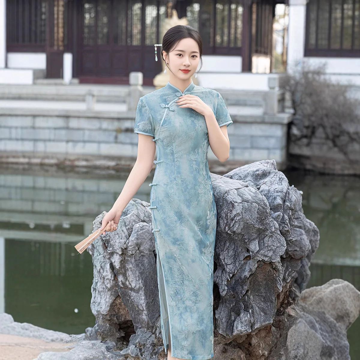 Women Short Sleeve Cheongsam Dress Chinese Traditional Evening Dresses Long Qipao
Women Short Sleeve Cheongsam Dress Chinese Traditional Evening Dresses Long Qipao