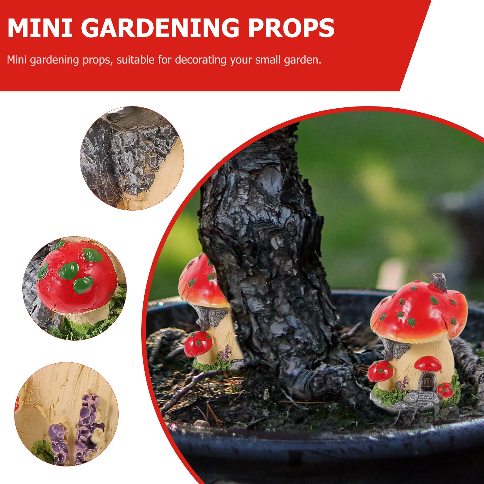 Red Yellow Edge Mushroom House Creative Miniature Landscaping Ornaments Micro Landscape Bonsai Fairy Garden DIY Decor 
Red Yellow Edge Mushroom House Creative Miniature Landscaping Ornaments Micro Landscape Bonsai Fairy Garden DIY Decor