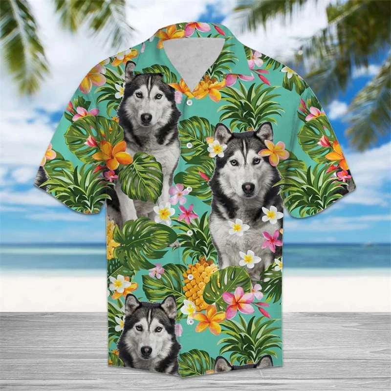 Funny Husky Pattern Hawaiian Shirts For Men Summer Casual Dog Lover 3D Printed Shirt Loose Breathable Lapel Button Blouse
Funny Husky Pattern Hawaiian Shirts For Men Summer Casual Dog Lover 3D Printed Shirt Loose Breathable Lapel Button Blouse