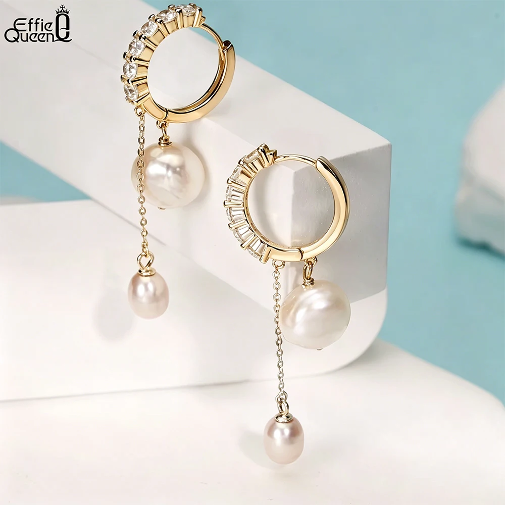 Effie Queen 925 Sterling Silver Zircon Long Drop Earring Elegant Freshwater Pearl Pendant Dangle Earring Fine Jewelry GPE126
Effie Queen 925 Sterling Silver Zircon Long Drop Earring Elegant Freshwater Pearl Pendant Dangle Earring Fine Jewelry GPE126