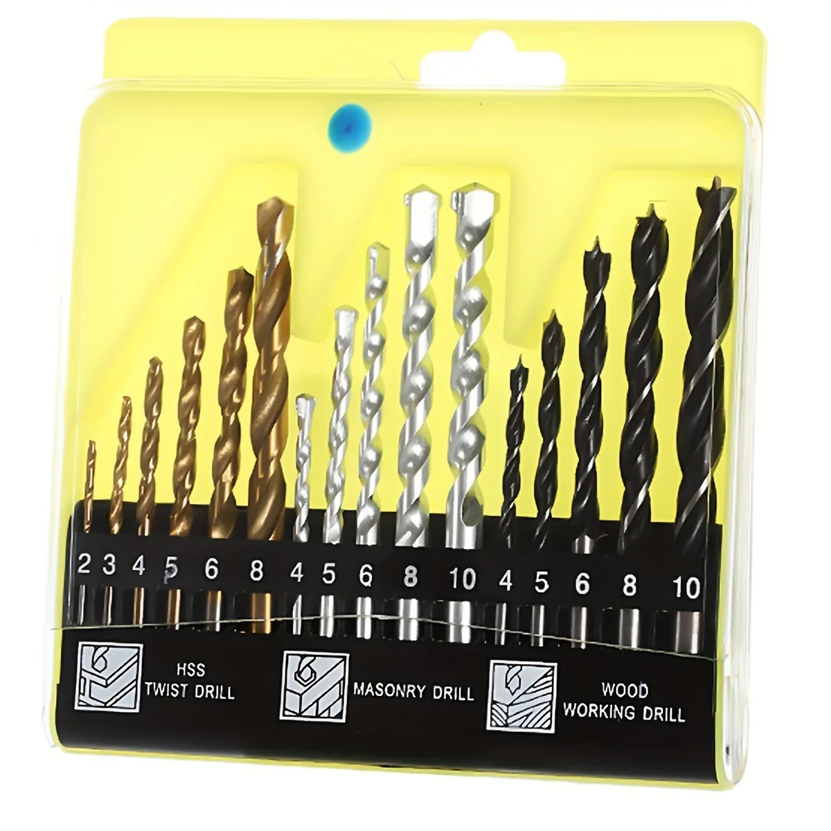 16PCS 2-10mm Drill Bits Combination Set HSS Titanium Twist Drills to Metal + Wood Drills + HSS Rock Concrete Drill Set
16PCS 2-10mm Drill Bits Combination Set HSS Titanium Twist Drills to Metal + Wood Drills + HSS Rock Concrete Drill Set