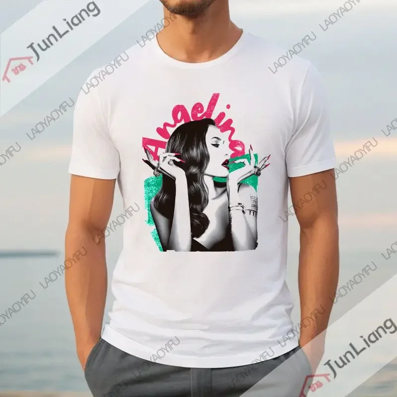 Angelina Jolie beautiful vintage fun printed T-shirt Harajuku unisex short sleeve crew neck loose summer street wear
Angelina Jolie beautiful vintage fun printed T-shirt Harajuku unisex short sleeve crew neck loose summer street wear