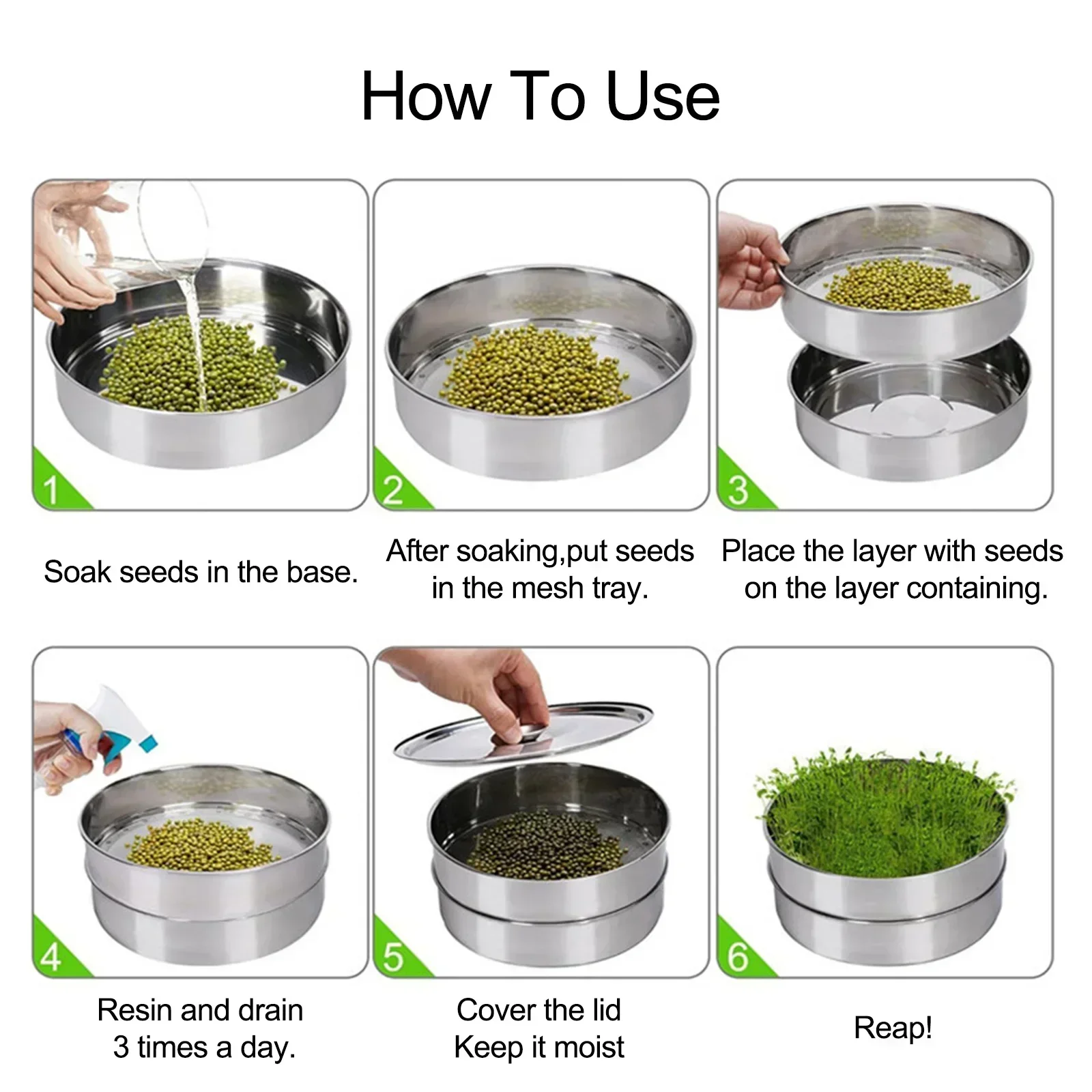 Home Gardening Germination Trays Lightweight And Sturdy Simultaneous Sprout Growth Water Collection Base For Home Use
Home Gardening Germination Trays Lightweight And Sturdy Simultaneous Sprout Growth Water Collection Base For Home Use