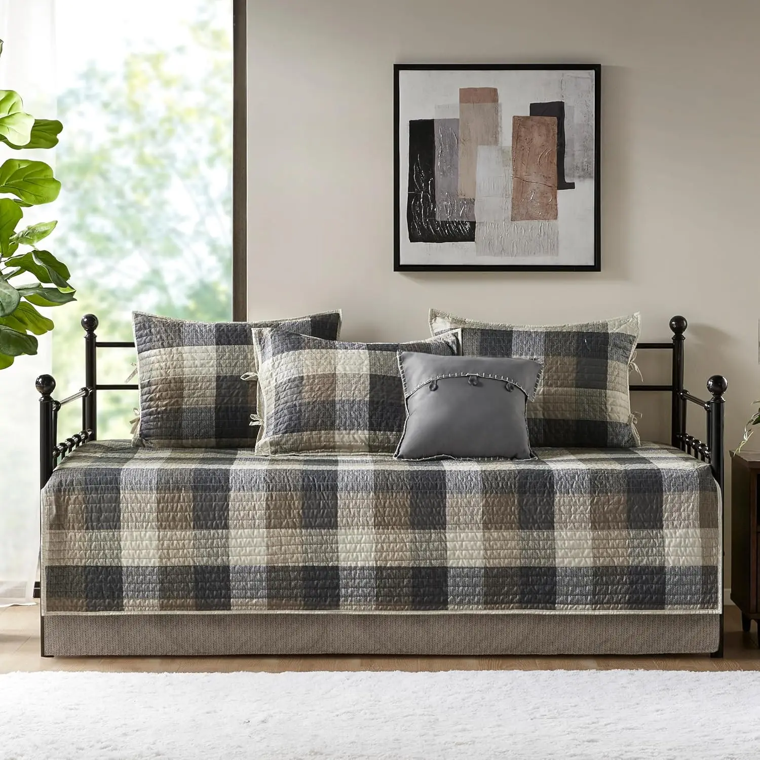 Reversible Plaid Herringbone Daybed Cover Set - 6 Piece, Twin Size, Neutral, All-Season Luxury Bedding
Reversible Plaid Herringbone Daybed Cover Set - 6 Piece, Twin Size, Neutral, All-Season Luxury Bedding