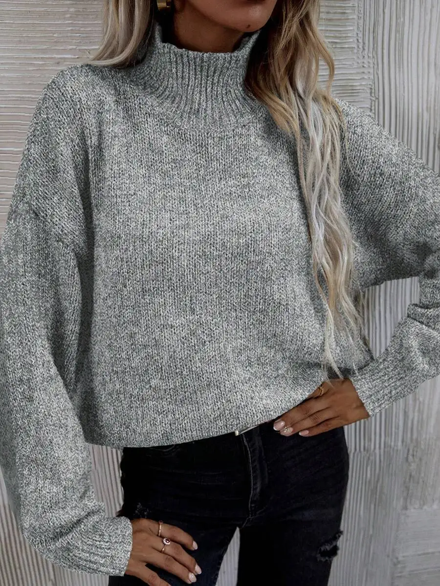 High Neck Loose Knit Pullover Sweater For Women Autumn Winter Casual
High Neck Loose Knit Pullover Sweater For Women Autumn Winter Casual