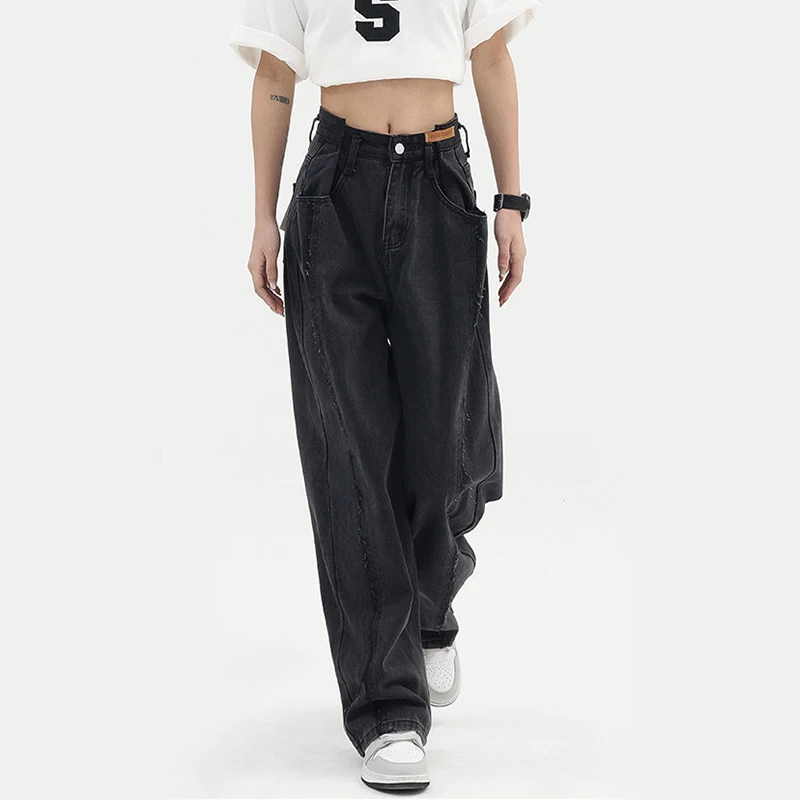 Vintage Loose Women Jeans Pants Harajuku Vintage High Waist Black Big Pocket Wide Leg Trousers Y2K Fashion Streetwear New
Vintage Loose Women Jeans Pants Harajuku Vintage High Waist Black Big Pocket Wide Leg Trousers Y2K Fashion Streetwear New