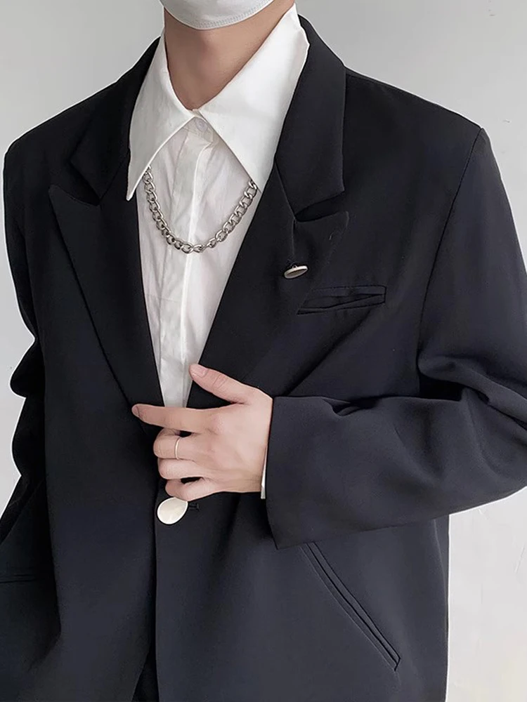 Casual Briti Sle Men's ort oulder Padded Suit Jaet Youth Trendy Flat Collar Western Faion Loose Fit Autumn Coat
Casual Briti Sle Men's ort oulder Padded Suit Jaet Youth Trendy Flat Collar Western Faion Loose Fit Autumn Coat