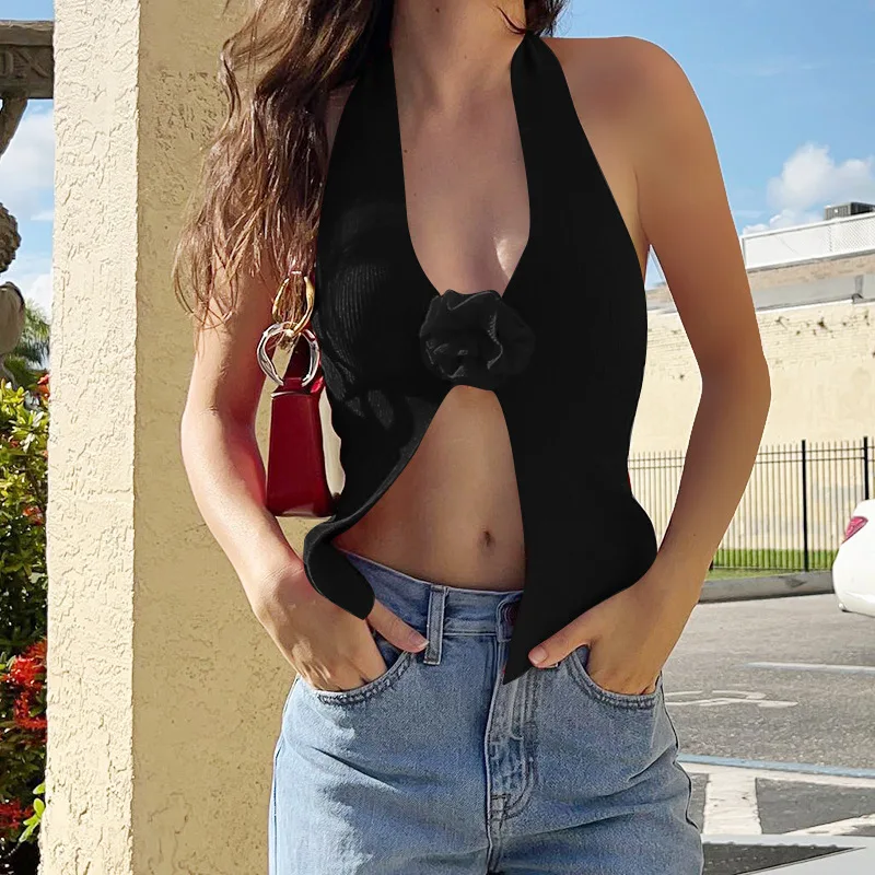 Flower-shaped Halter Top Fashionable Sexy Figure-hugging Style Flower-designed Halter Knitted Vest Top Women Vest
Flower-shaped Halter Top Fashionable Sexy Figure-hugging Style Flower-designed Halter Knitted Vest Top Women Vest