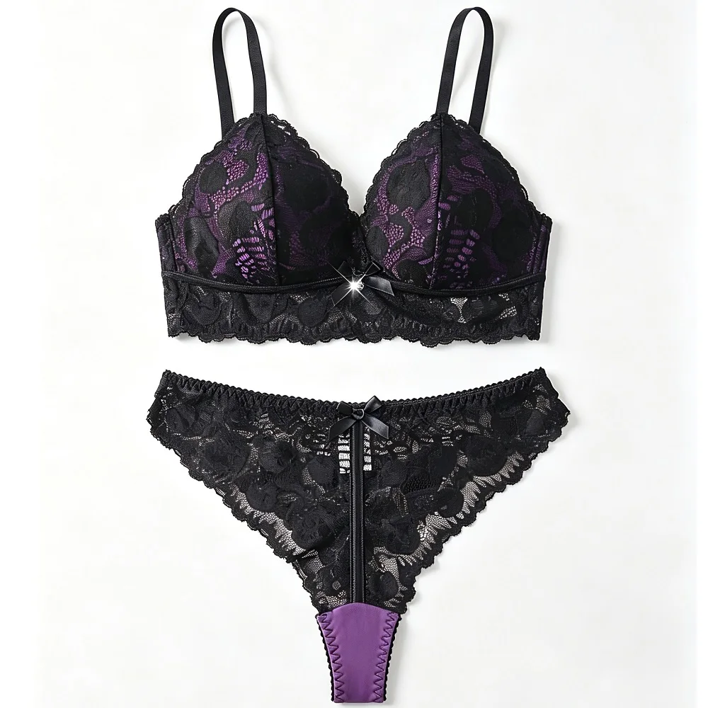 2-piece Sexy Black Purple Lingerie Set For Women's Push Up Lace Underwear Set Women's Bow Bra Brief Set 2026
2-piece Sexy Black Purple Lingerie Set For Women's Push Up Lace Underwear Set Women's Bow Bra Brief Set 2026