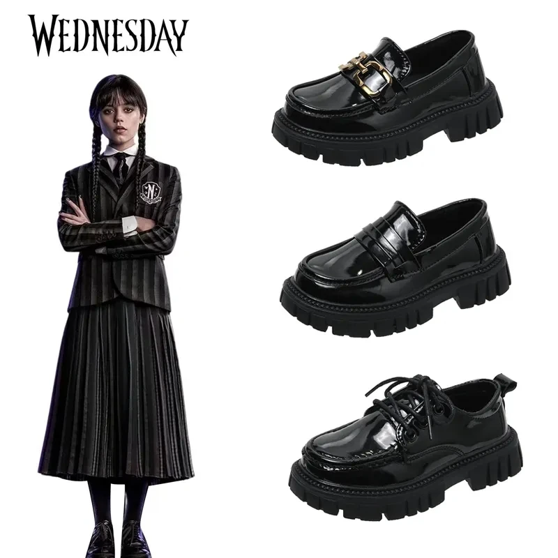 Wednesday Addams Family Cosplay Kids Thick Bottom Shoes Vintage Gothic Wind Fashion Single Shoes For Girls Halloween Party Shoes
Wednesday Addams Family Cosplay Kids Thick Bottom Shoes Vintage Gothic Wind Fashion Single Shoes For Girls Halloween Party Shoes
