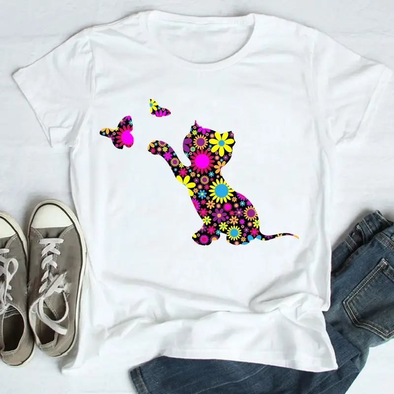 Printing Cat Floral Cute Sweet New Graphic Tees Women Cartoon Print Female Clothes Tops Tshirt Fashion Short Sleeve T-Shirt
Printing Cat Floral Cute Sweet New Graphic Tees Women Cartoon Print Female Clothes Tops Tshirt Fashion Short Sleeve T-Shirt