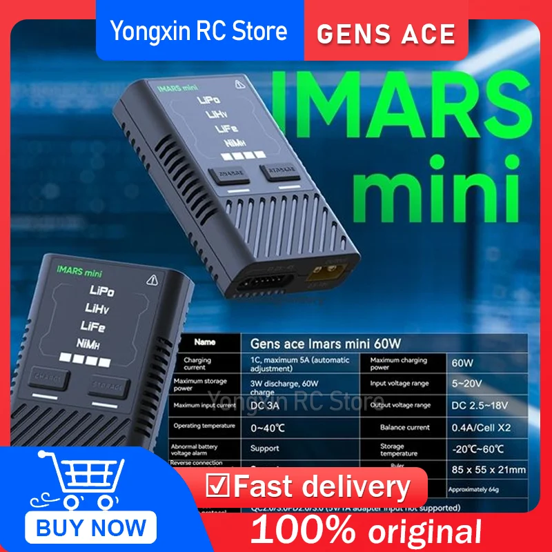 Mini 60W Intelligent Lithium Battery Balance Charger Small Size 2-4S 5A Lipo HV NiMH Drones Accessories
Mini 60W Intelligent Lithium Battery Balance Charger Small Size 2-4S 5A Lipo HV NiMH Drones Accessories