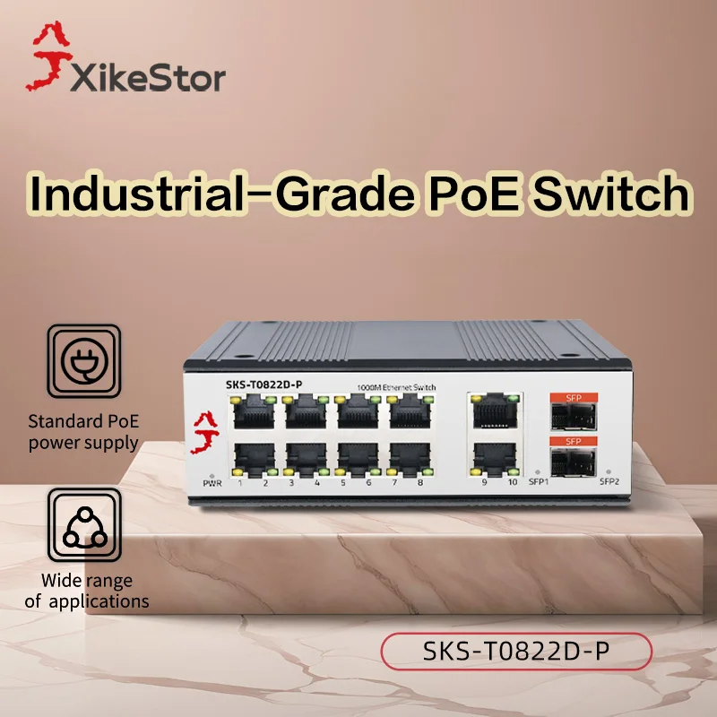 XikeStor 12 Ports 1G POE Unmanaged Ethernet Switch 8*PoE 2*1G RJ45 2*1G SFP+ IP40 Protective Enclosure /DC44-55V power supply
XikeStor 12 Ports 1G POE Unmanaged Ethernet Switch 8*PoE 2*1G RJ45 2*1G SFP+ IP40 Protective Enclosure /DC44-55V power supply