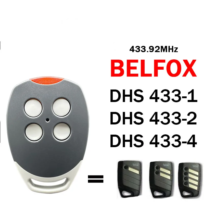 BELFOX DHS 433-1 433-2 433-4 Пульт дистанционного управления для гаража Клон 433,92MHz Пульт дистанционного управления с фиксированным кодом для открывания ворот
BELFOX DHS 433-1 433-2 433-4 Пульт дистанционного управления для гаража Клон 433,92MHz Пульт дистанционного управления с фиксированным кодом для открывания ворот