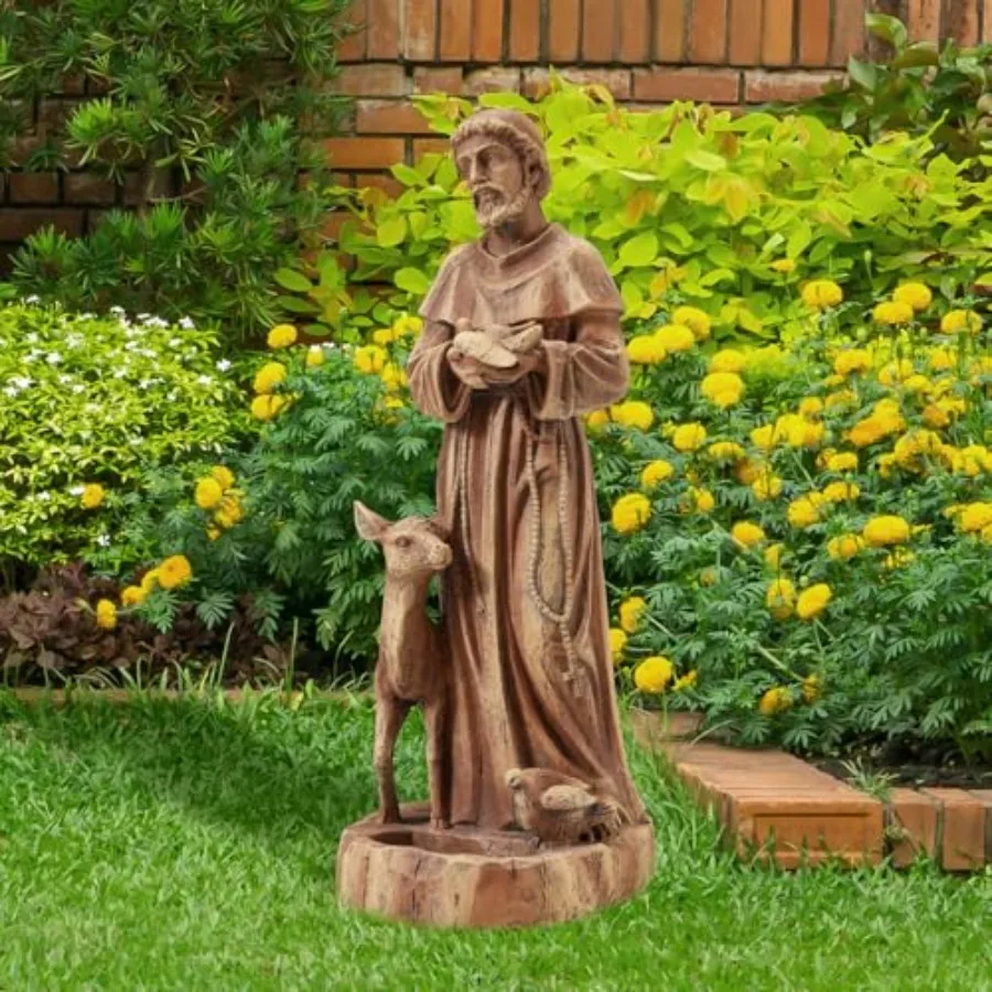 St Francis of Assisi Statue Outdoor with Bird Feeder, 25" H Saint Francis Garden Statue All-Weather, Religious Sculpture Decor
St Francis of Assisi Statue Outdoor with Bird Feeder, 25" H Saint Francis Garden Statue All-Weather, Religious Sculpture Decor