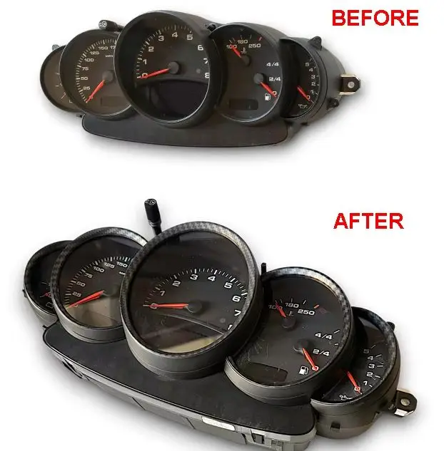 Set of 5 pieces Matt Carbon Fiber Style Dashboard Dial Gauge Rings Bezel Trim for Porsche 911 996 S Turbo Targa
Set of 5 pieces Matt Carbon Fiber Style Dashboard Dial Gauge Rings Bezel Trim for Porsche 911 996 S Turbo Targa