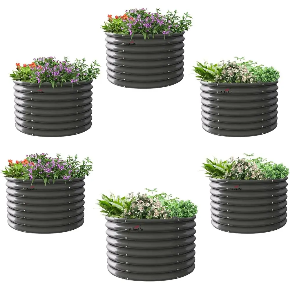 6-Pack 3ft x 24 Tall Galvanized Round Metal Garden Beds for Outdoor Planting, Vegetables, Herbs - Anti-Rust & Easy Setup, Quartz
6-Pack 3ft x 24 Tall Galvanized Round Metal Garden Beds for Outdoor Planting, Vegetables, Herbs - Anti-Rust & Easy Setup, Quartz