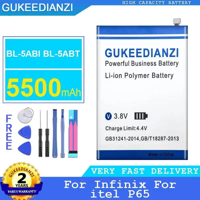 BL-5ABI BL-5ABT 5500mAh Lightweight For Infinix For Itel P65 Mobile Phone Battery
BL-5ABI BL-5ABT 5500mAh Lightweight For Infinix For Itel P65 Mobile Phone Battery