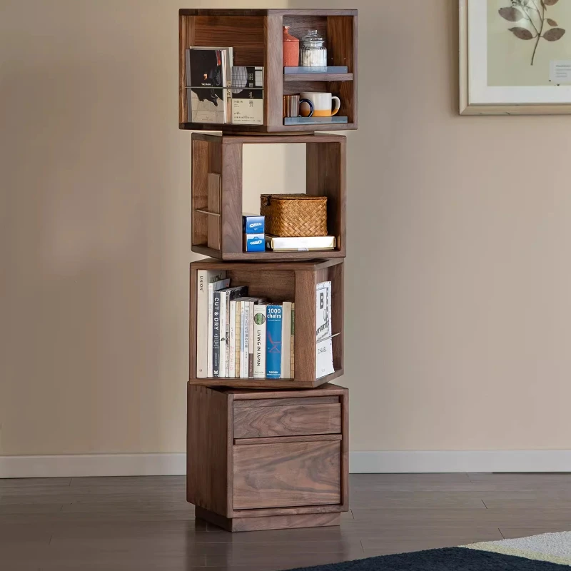 Branch black walnut rotating bookshelf solid wood bookcase
Branch black walnut rotating bookshelf solid wood bookcase