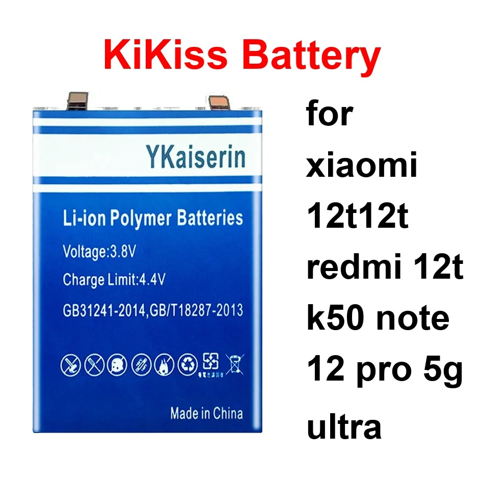 Mobile Phone Battery Reliable Power BP4K BM5G BM5J 5700-6000Mah For Xiaomi 12T12t Redmi 12T K50 Note 12 Pro 5G Ultra
Mobile Phone Battery Reliable Power BP4K BM5G BM5J 5700-6000Mah For Xiaomi 12T12t Redmi 12T K50 Note 12 Pro 5G Ultra