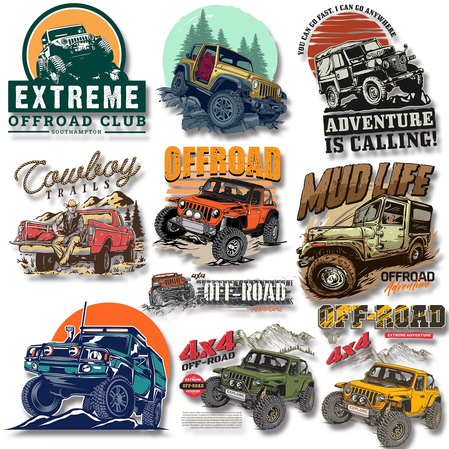 Offroad Club Adventure Cowboy Trails Mud Life Iron-on Transfers for Clothing Easy to Use Washable DIY Decoration
Offroad Club Adventure Cowboy Trails Mud Life Iron-on Transfers for Clothing Easy to Use Washable DIY Decoration