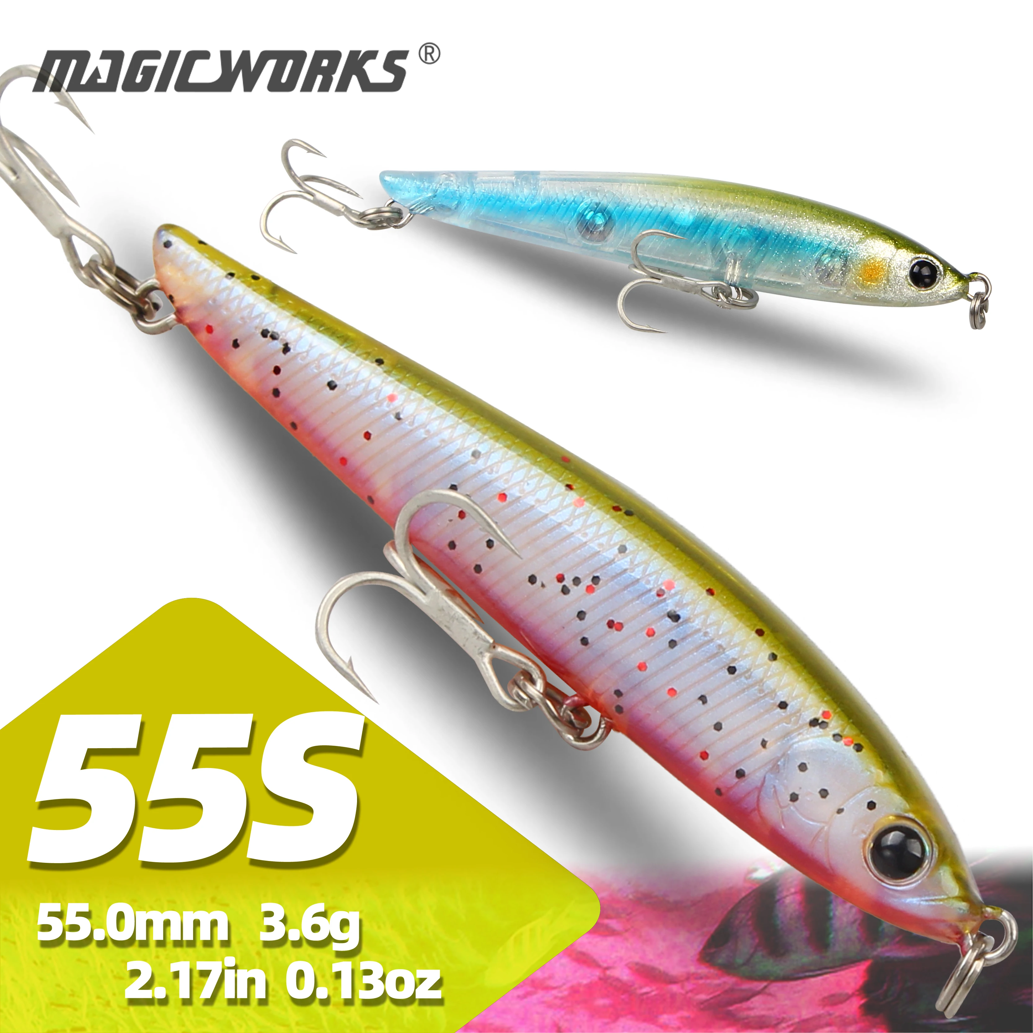 Magic Works Micro Pencil Lure 55mm 3.6g Sinking Wobbler Pike Rockfishing Trout Black Bass Fishing Lures Artificial Bait Tackle
Magic Works Micro Pencil Lure 55mm 3.6g Sinking Wobbler Pike Rockfishing Trout Black Bass Fishing Lures Artificial Bait Tackle