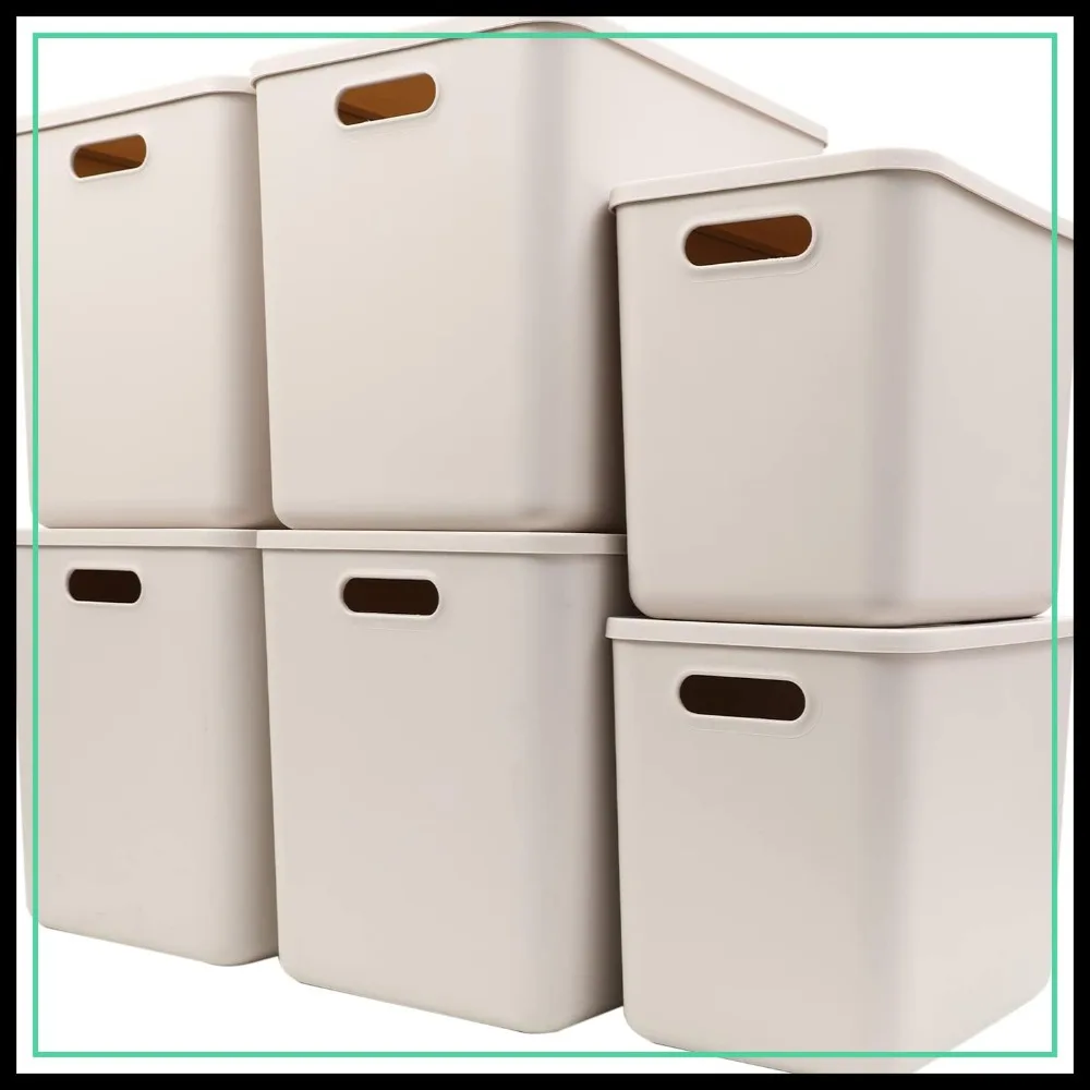 Plastic Storage Baskets With Lid, 4XL+2L, Light Grey, Organizing Bins for Shelves, Drawers, Closet, Desktop, Classroom, Office
Plastic Storage Baskets With Lid, 4XL+2L, Light Grey, Organizing Bins for Shelves, Drawers, Closet, Desktop, Classroom, Office