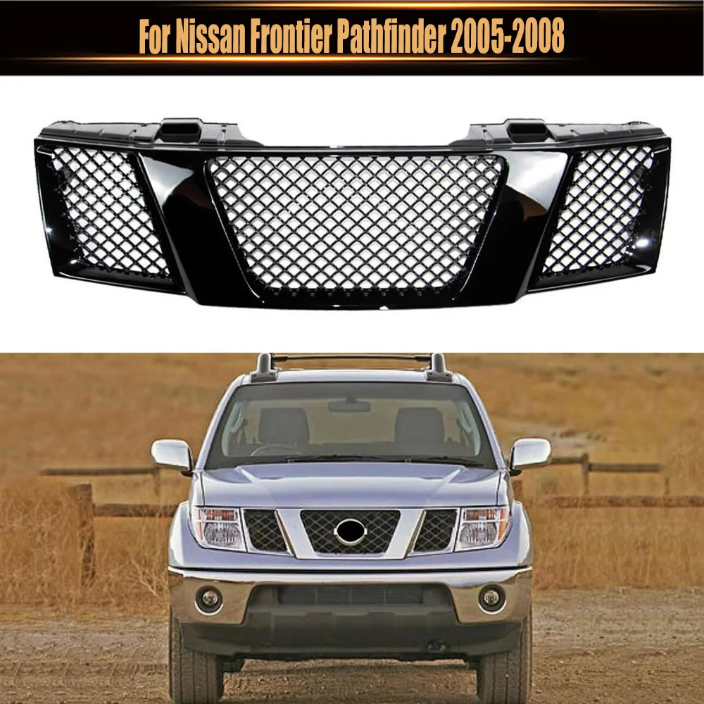 For Nissan Frontier Pathfinder 2005-2008 Car Styling Accessoires Front Bumper Mask Type ABS Gloss Black Racing Grille Grills 
For Nissan Frontier Pathfinder 2005-2008 Car Styling Accessoires Front Bumper Mask Type ABS Gloss Black Racing Grille Grills
