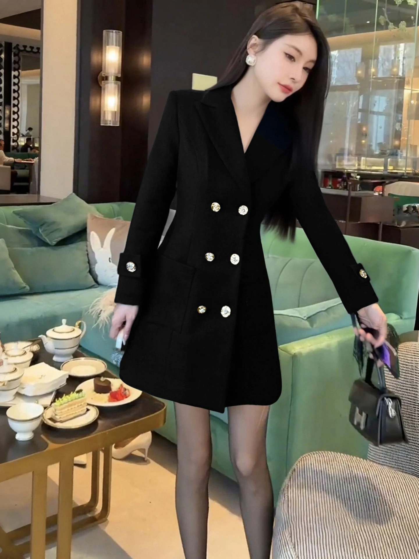 Thiened Cotton Woolen Coat Early Autumn New Sle Slimming T Coat Long Sve round Ne Double Button Polyester Fiber
Thiened Cotton Woolen Coat Early Autumn New Sle Slimming T Coat Long Sve round Ne Double Button Polyester Fiber