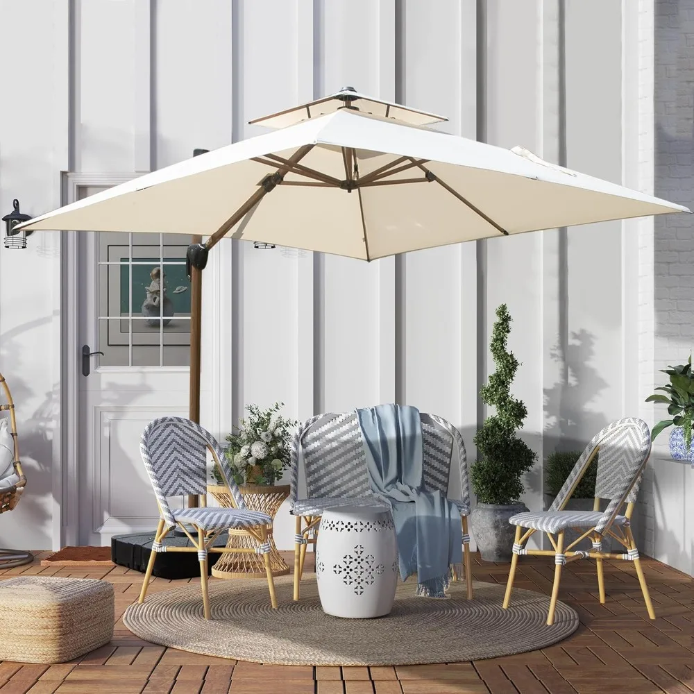 Cantilever Patio Umbrella, 11' x 11' Outdoor Umbrella Windproof, Wood Grain Aluminum Square Offset Sun Umbrella w/360 Degre
Cantilever Patio Umbrella, 11' x 11' Outdoor Umbrella Windproof, Wood Grain Aluminum Square Offset Sun Umbrella w/360 Degre