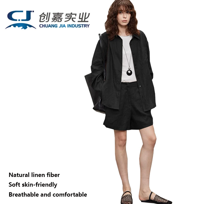 High-end Linen Women's Suit White Shirt with Shorts 2 Pieces Simple Temperament Women Comfortable Cool Spring and Summer
High-end Linen Women's Suit White Shirt with Shorts 2 Pieces Simple Temperament Women Comfortable Cool Spring and Summer