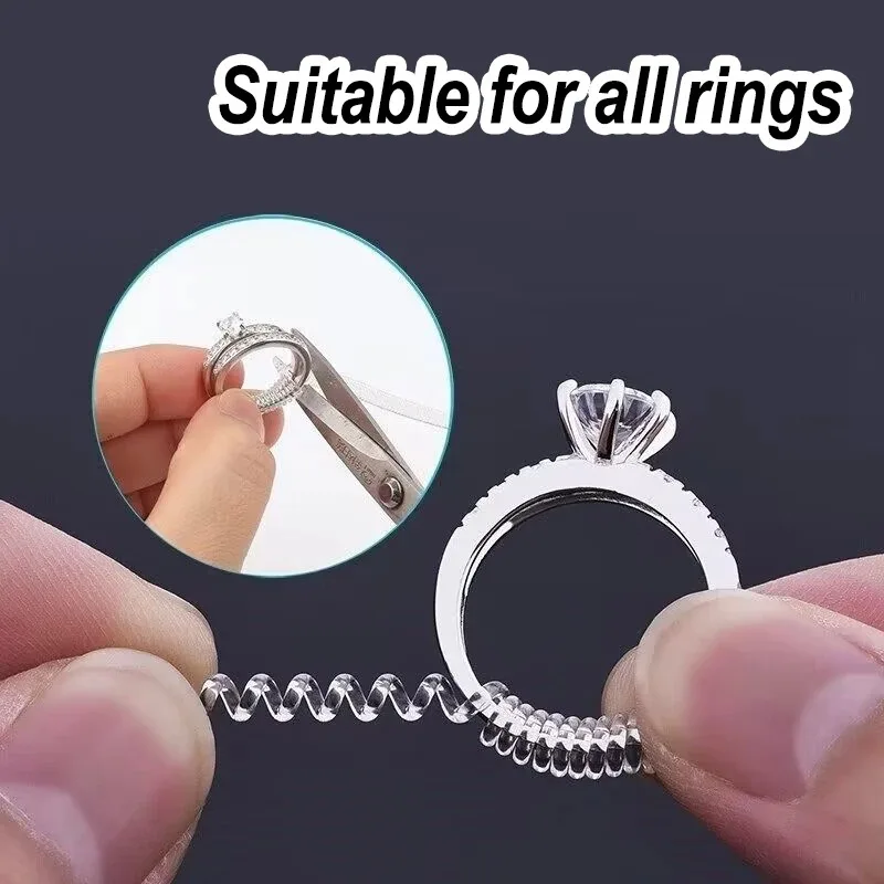 Spiral Based Ring Size Adjuster Transparent Ring Fixed Reducer Anti Lost Tightener Finger Ring Size Resizer Jewelry Guard
Spiral Based Ring Size Adjuster Transparent Ring Fixed Reducer Anti Lost Tightener Finger Ring Size Resizer Jewelry Guard