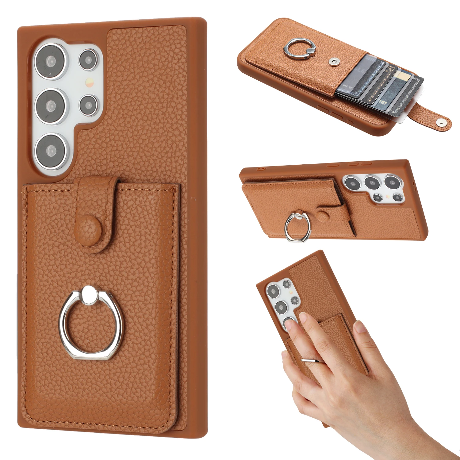 Lithi Leather Card Holder Wallet Case for Samsung Galaxy S24 Ultra S23 S22 S25 A55 A16 A53, Ring Kickstand Cards Bag Phone Cover
Lithi Leather Card Holder Wallet Case for Samsung Galaxy S24 Ultra S23 S22 S25 A55 A16 A53, Ring Kickstand Cards Bag Phone Cover