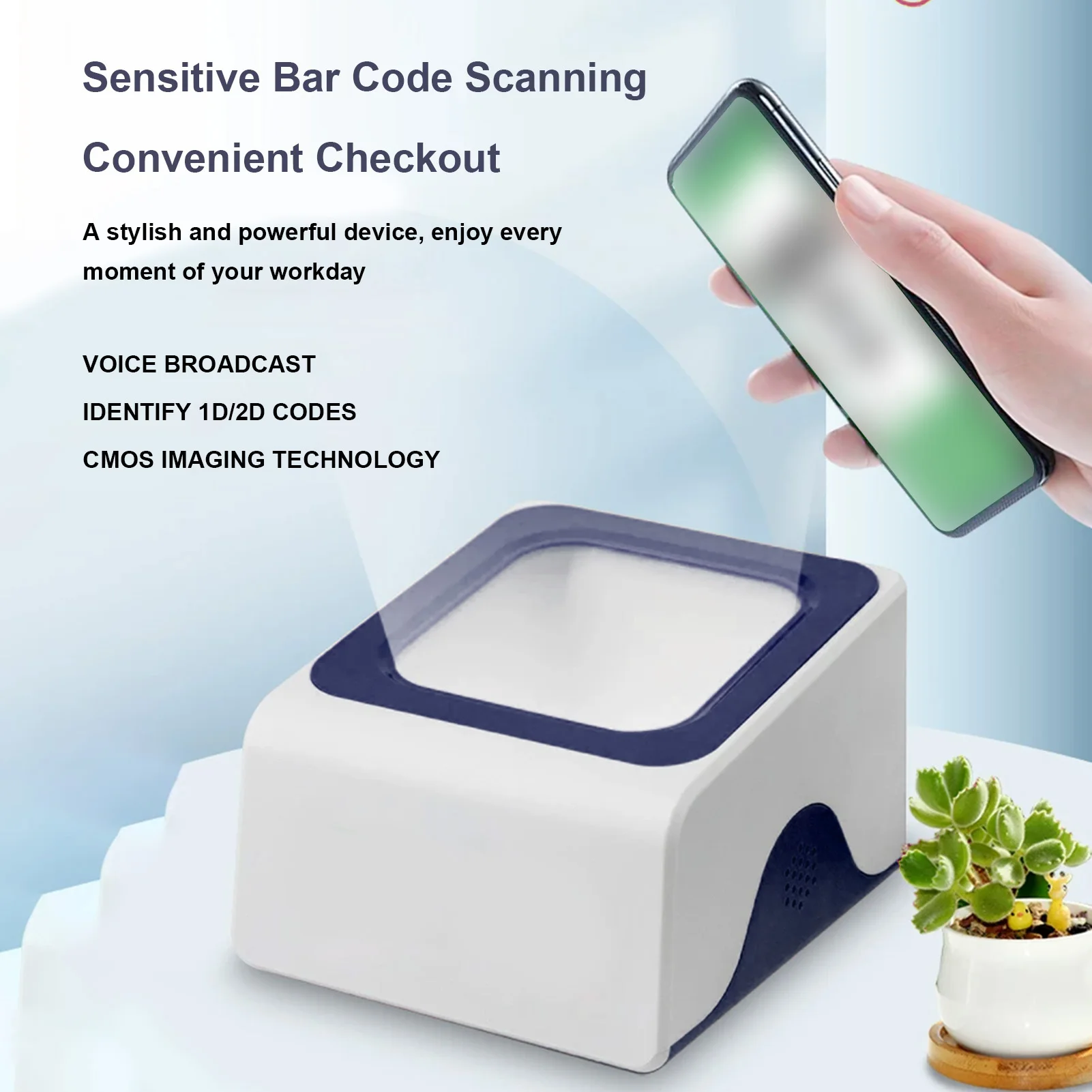 Bar Scanner QR Desktop Scanner Desktop Barcode Scanner for 2D/1D QR Bar Payment Scanning Box with Voice Prompt
Bar Scanner QR Desktop Scanner Desktop Barcode Scanner for 2D/1D QR Bar Payment Scanning Box with Voice Prompt