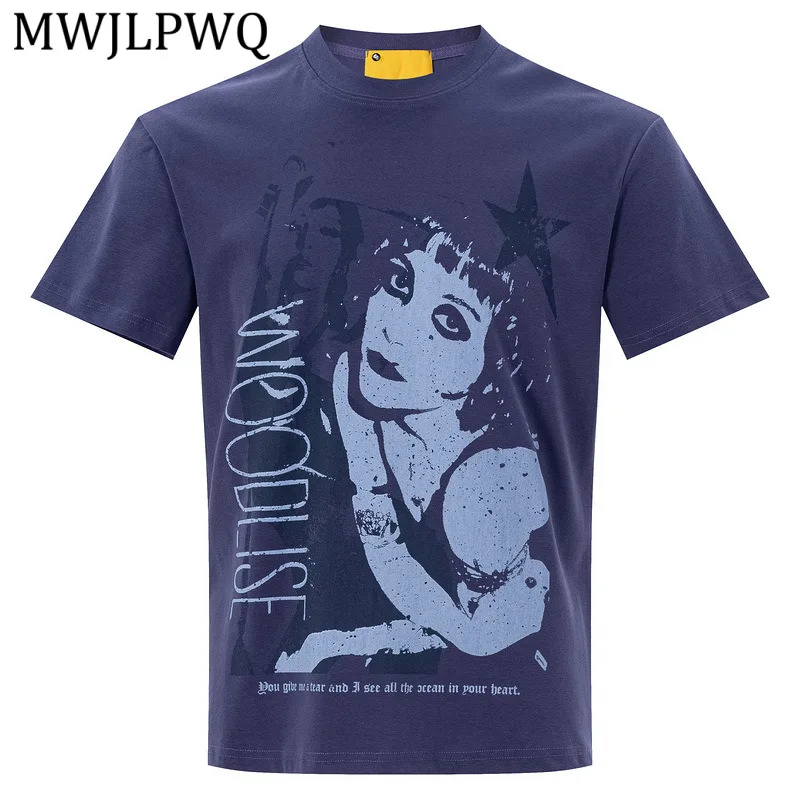 MWJLPWQ American Retro Distressed Print T-Shirt Men's Washed Slim Fit Regular Shoulder Short Sleeve Loose Tops New Summer 16113
MWJLPWQ American Retro Distressed Print T-Shirt Men's Washed Slim Fit Regular Shoulder Short Sleeve Loose Tops New Summer 16113