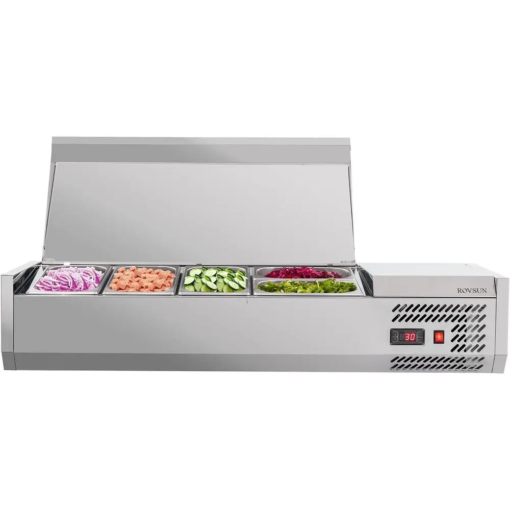47 Refrigerated Sandwich Prep Table with Condiment Station, Auto Roast Temp Control, Stainless Steel, 3.3 and 2.25 Pan Sizes for
47 Refrigerated Sandwich Prep Table with Condiment Station, Auto Roast Temp Control, Stainless Steel, 3.3 and 2.25 Pan Sizes for