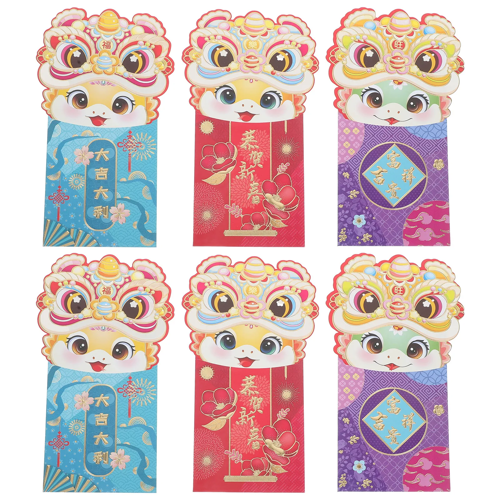 6pcs Cartoon 2025 Snake Year Chinese New Year Hongbao Lucky Money Folding Packets Wedding Birthday Cash Gifting Vibrant Colors
6pcs Cartoon 2025 Snake Year Chinese New Year Hongbao Lucky Money Folding Packets Wedding Birthday Cash Gifting Vibrant Colors